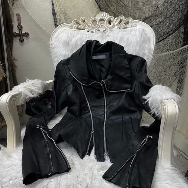 Ekam archive gimmick leather jacket