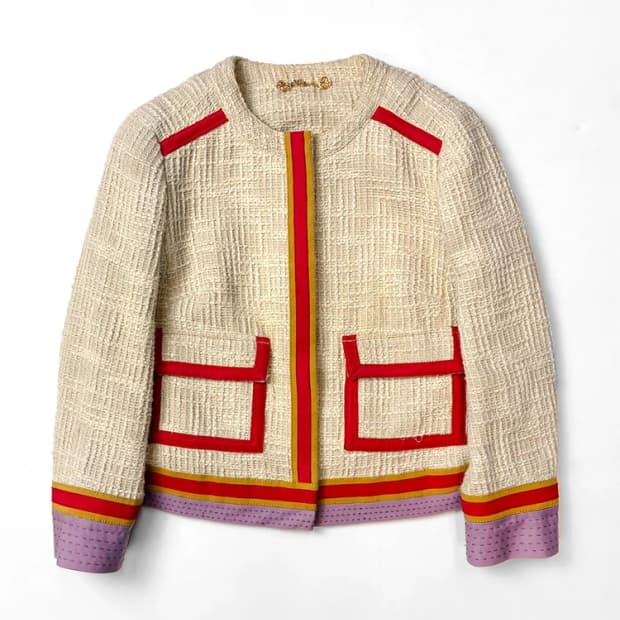 토리버치 12ss 오리지널 배색 숏 트위드 자켓 PN5429