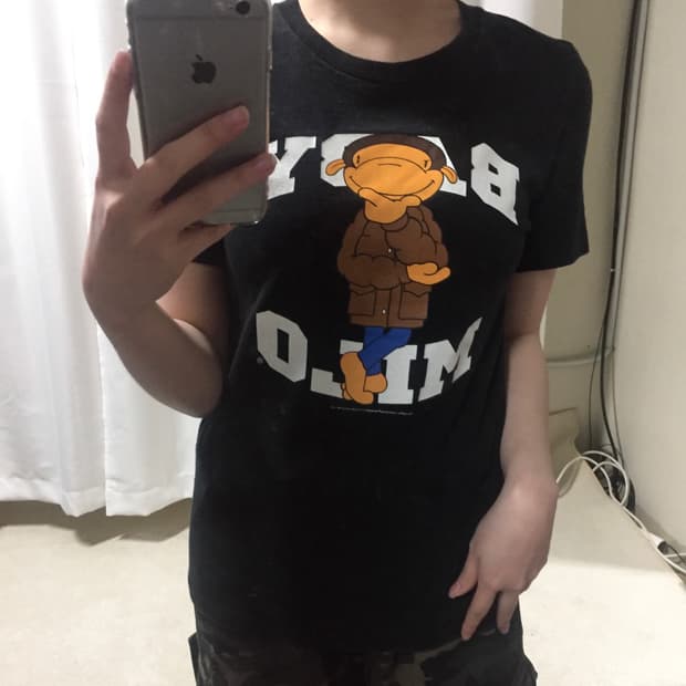 베이프 베이비 마일로 블랙 반팔 티셔츠