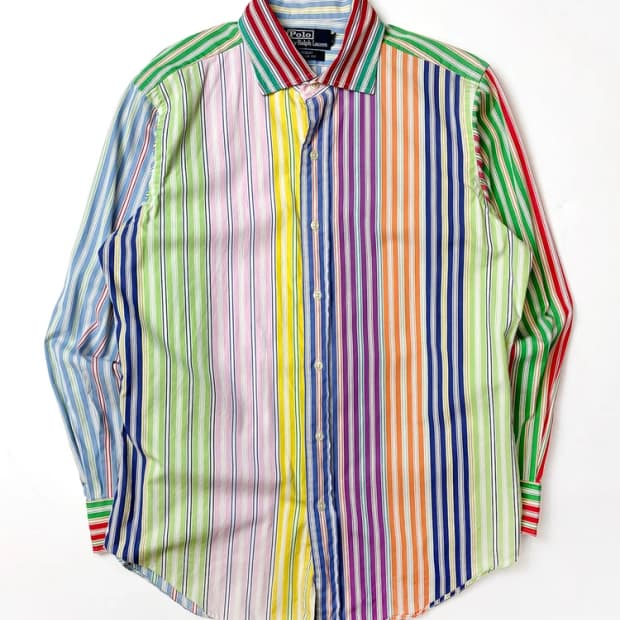 폴로 랄프로렌 컬러 배색 스트라이프 셔츠 PN5559   