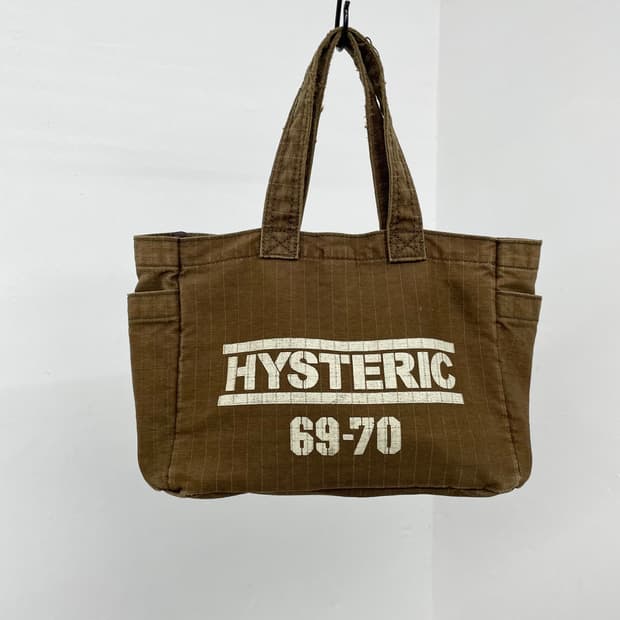 히스테릭글래머 브라운 로고 캔버스백 *레어