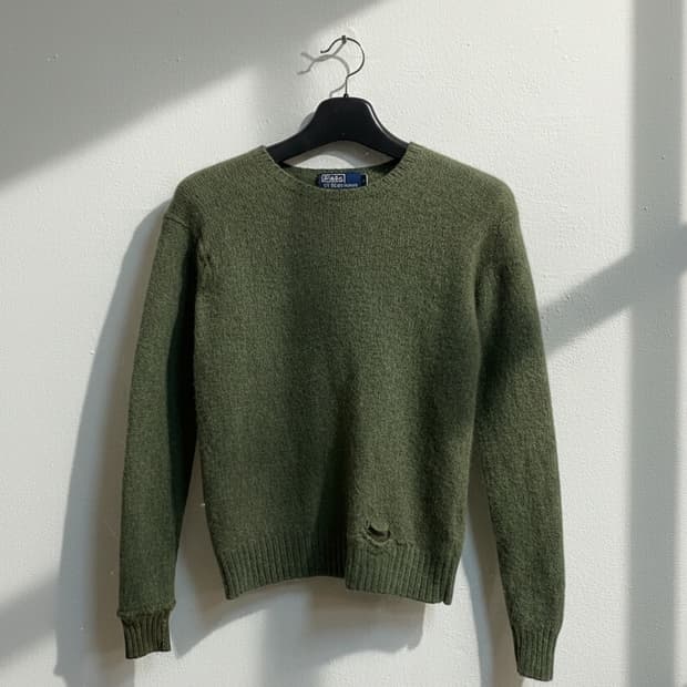 폴로 랄프로렌 울 디스트레스드 니트 스웨터