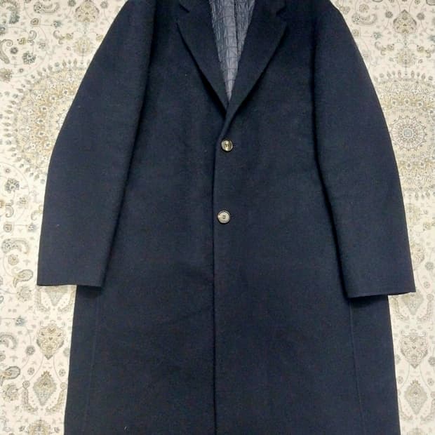 헤지스 캐시미어 혼방 진네이비 코트 105