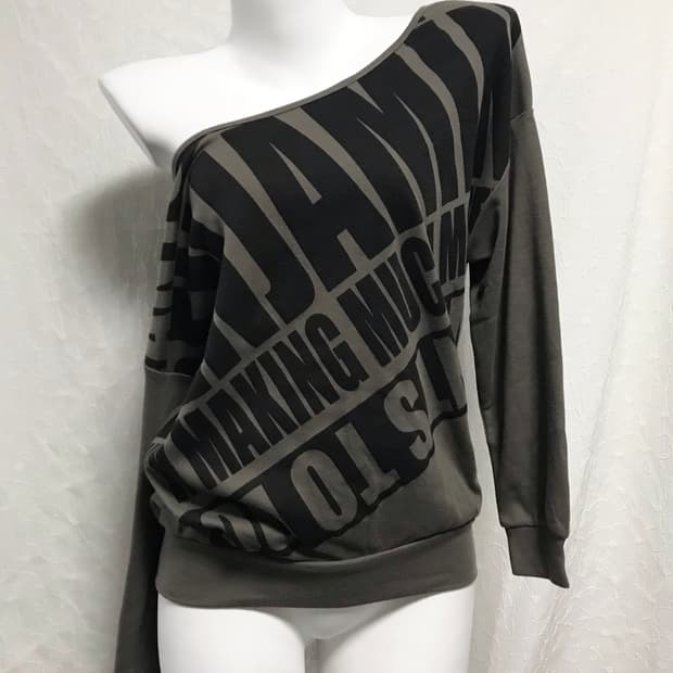 빈티지 y2k 펑크 레터링 롱슬리브 탑