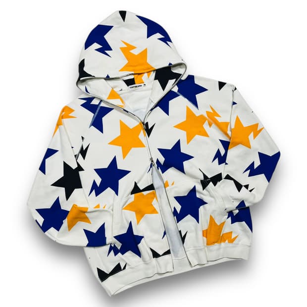 베이프 OG 멀티 스타 투웨이 화이트 후디 집업