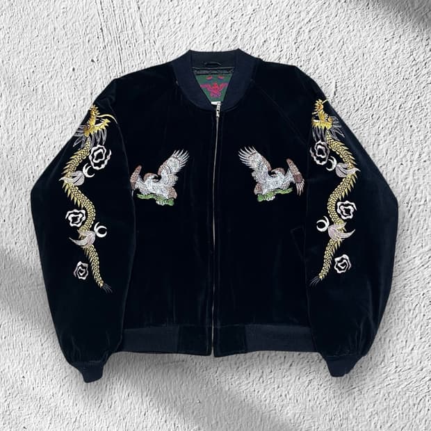 90s 빈티지 벨벳 스베니어 자켓