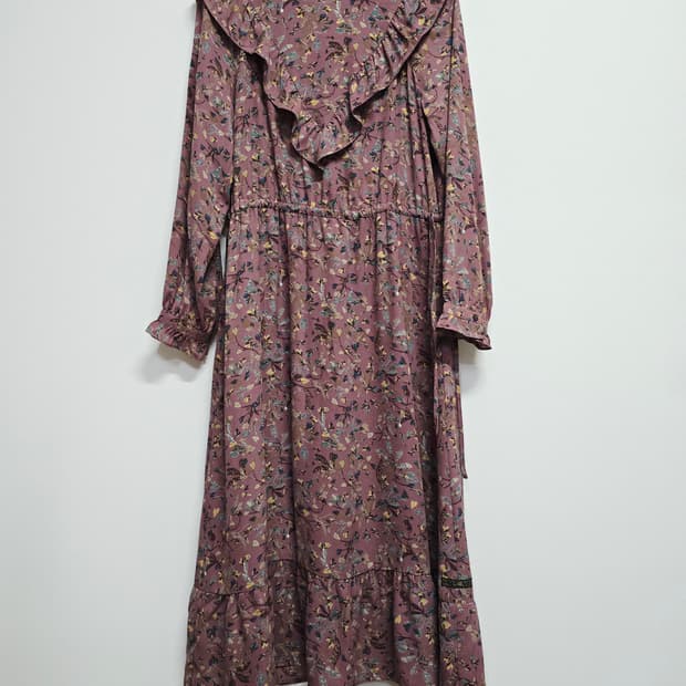 thursdayisland 잔꽃무늬 롱 원피스 프릴 장식