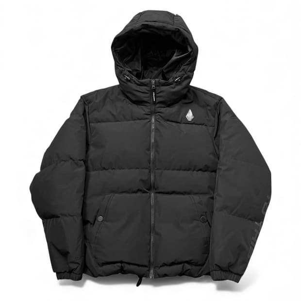 볼컴 사이드 로고 후드 덕다운 패딩 자켓