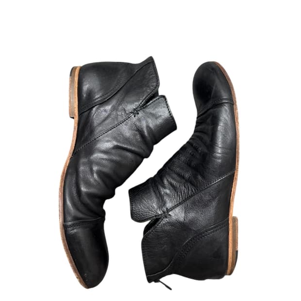 빈티지 블랙 베지터블 토캡  풀온 앵글 부츠 270