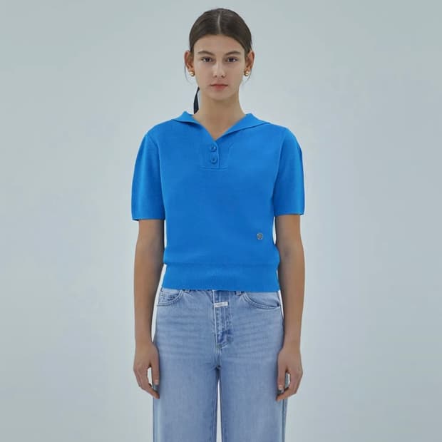 마리떼 프랑소와 저버 - W SAILOR COLLAR KNIT blue