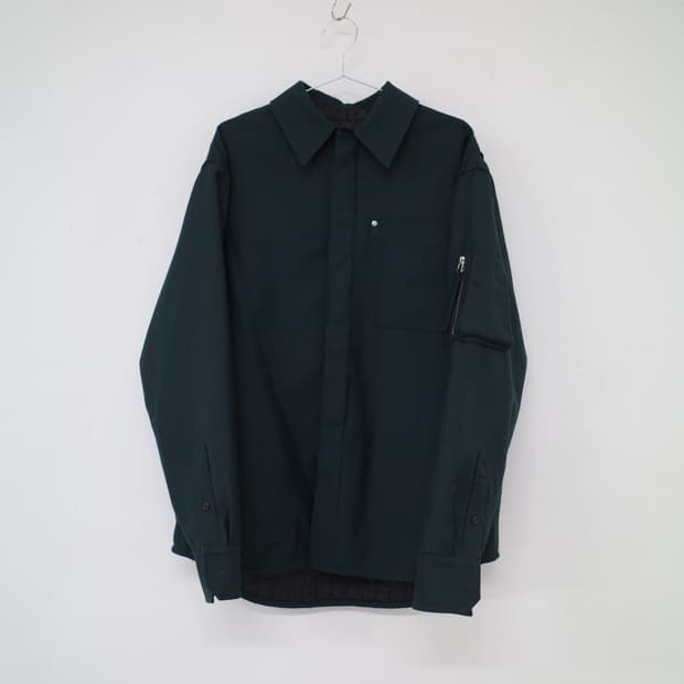 Helmut Lang Dark Green Shirt Jacket 