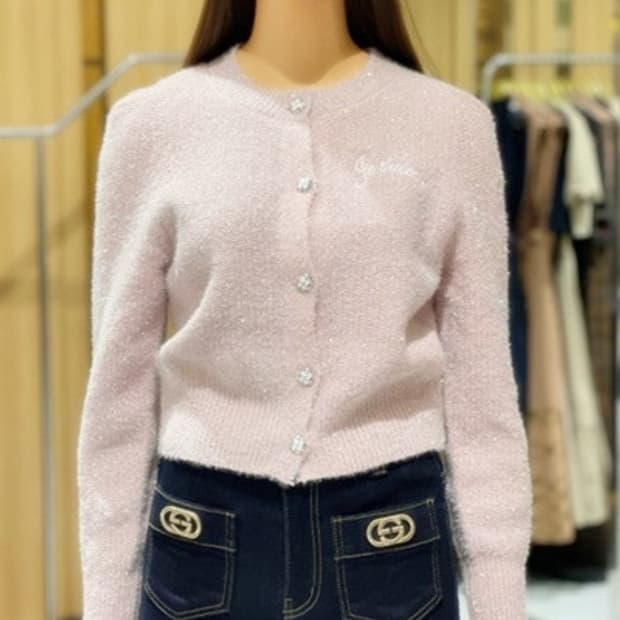 에고이스트 샤이니 크롭 가디건 