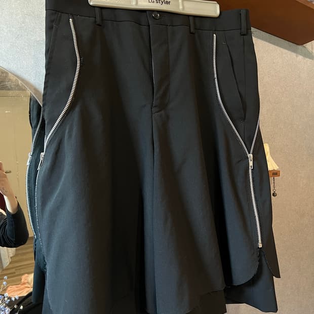 꼼데가르송 옴므플러스 사이드 집 쇼츠 하프 팬츠