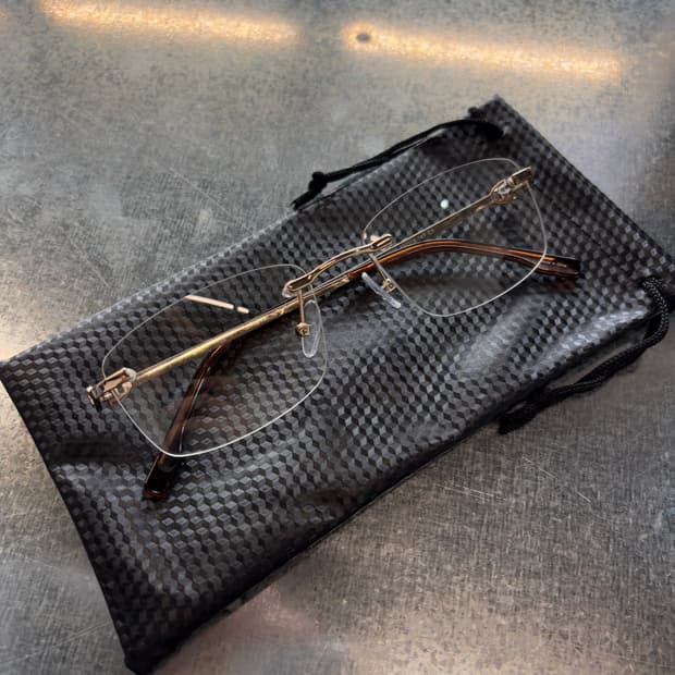 JPN 골드브라운 무테 안경