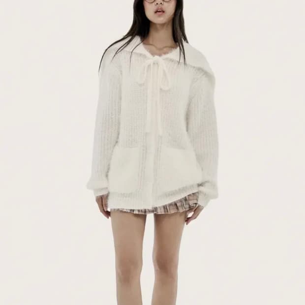 클리시어 - Vanilla pudding fur cardigan