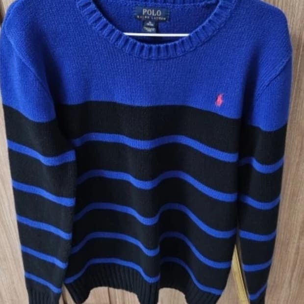 폴로 로얄블루 니트