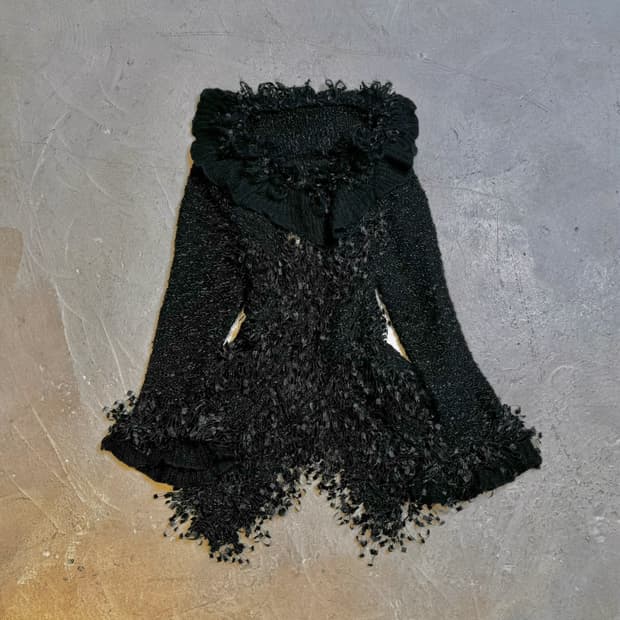 그런지 프린지 언발란스 니트