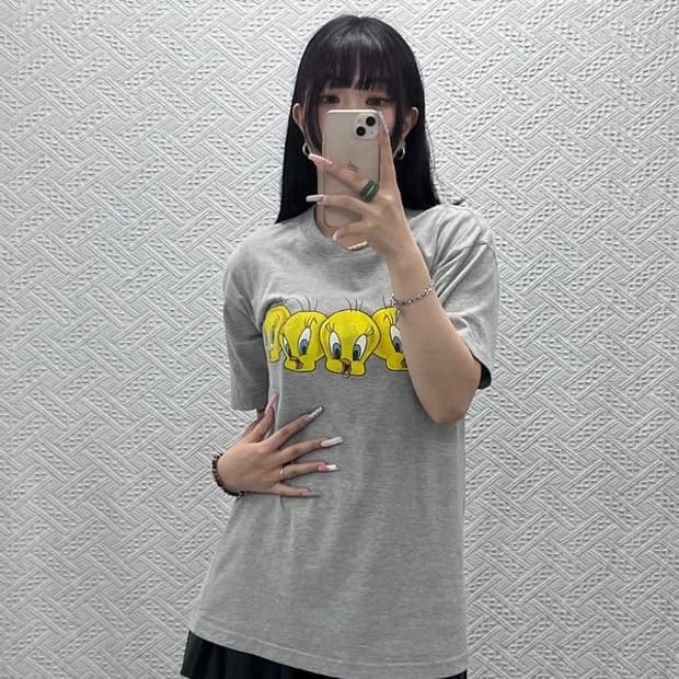 미첼 루니튠즈 레트로 빈티지 90s 트위티 프린팅 반팔티 M C13478