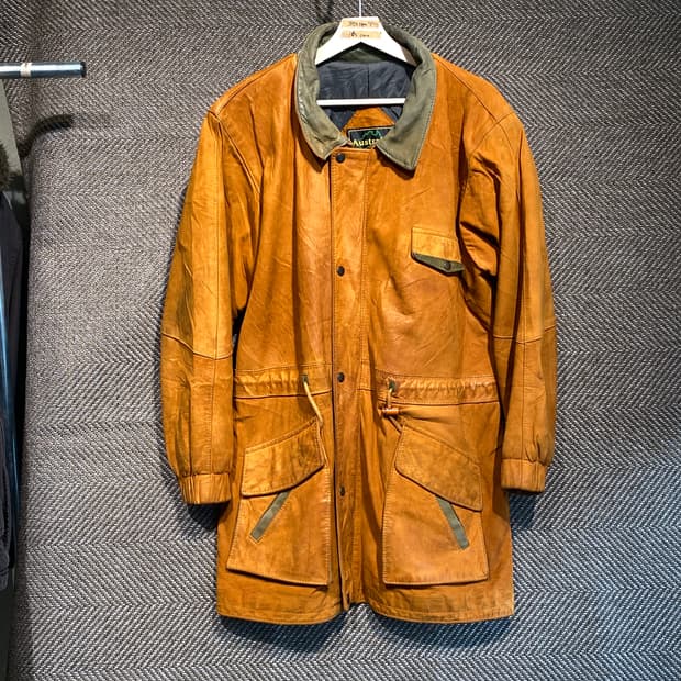 80s 오스트레일리아 레더 필드 자켓