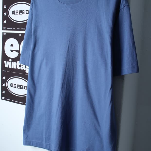 (L-XL) 탑텐 반팔 티셔츠 블루 무지 기본-H32267