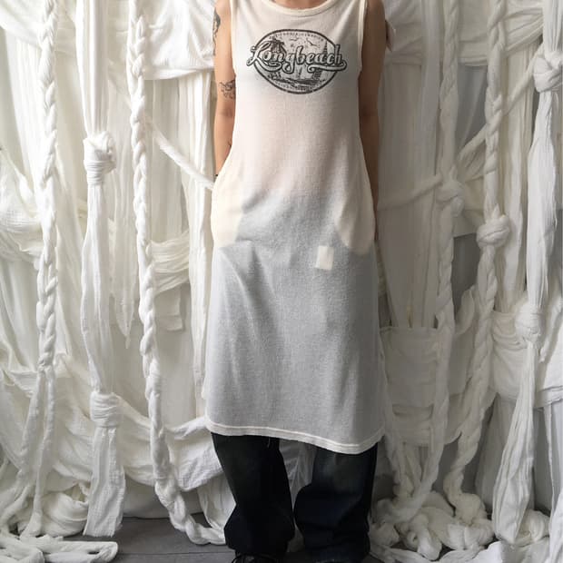 Printing ribbed long sleeveless