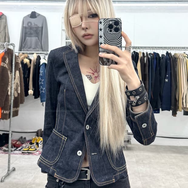 United Bamboo 스티치 데님 자켓