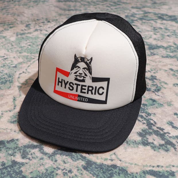 Hysteric Glamour 히스테릭 글래머 트러커탭 메쉬캡 블랙 화이