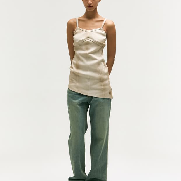 마지셔우드 슬리브리스 뷔스티에 탑 베이지