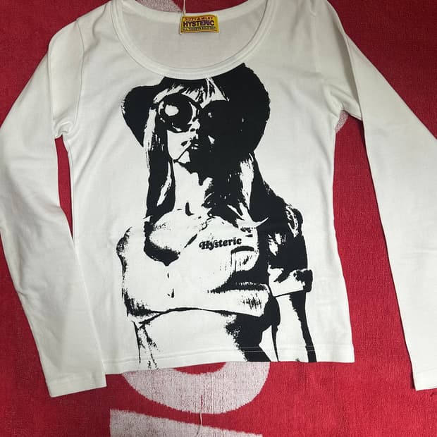 히스테릭글래머 스모크 온 더 워터 치히 티셔츠 화이트 새상품