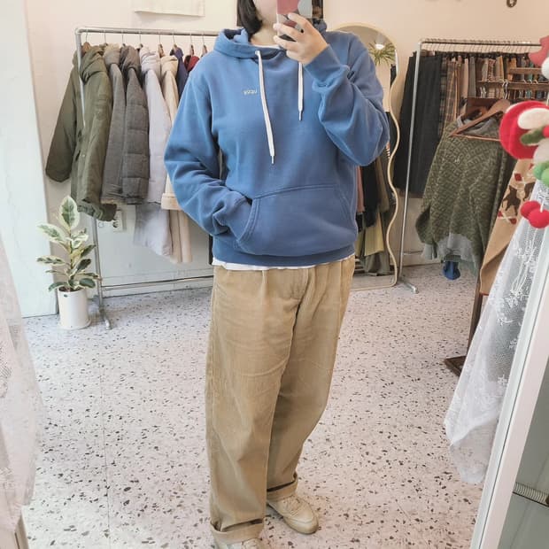 Vans 스모크블루 기모 후드티