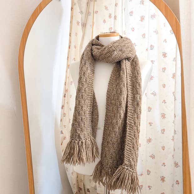 라떼 보카시 니트 머플러