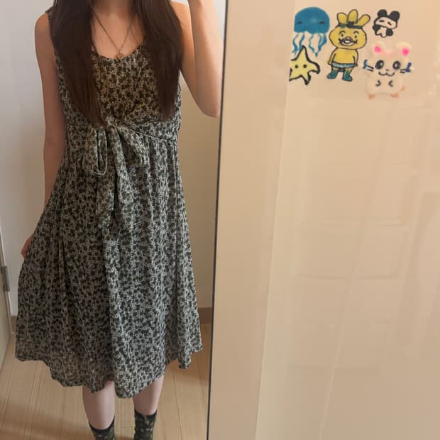 빈티지 리본 민소매 원피스 