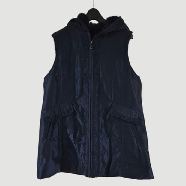 [77~88]LEE YOUNG A 여자 토끼 여우털 퍼 조끼점퍼