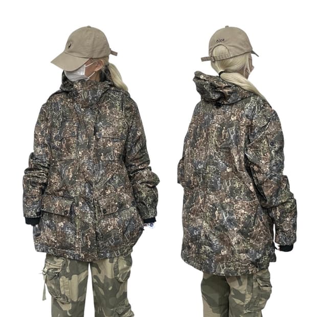 Westbeach 카모 패턴 고프코어 바람막이 후드 자켓 점퍼 L
