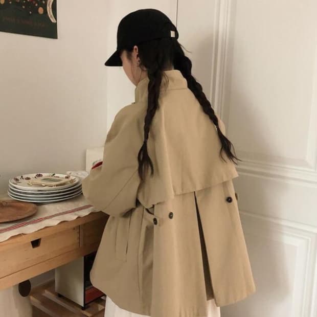 빈블 숏 트렌치 자켓