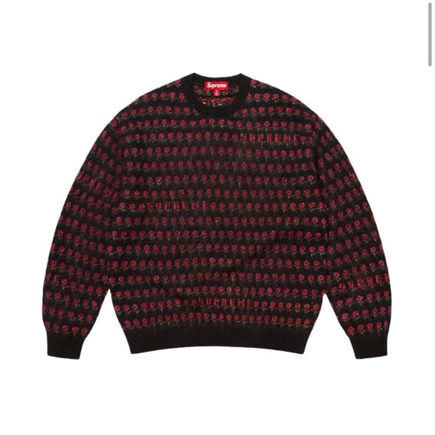 슈프림 플라워 메탈릭 스웨터 블랙 m