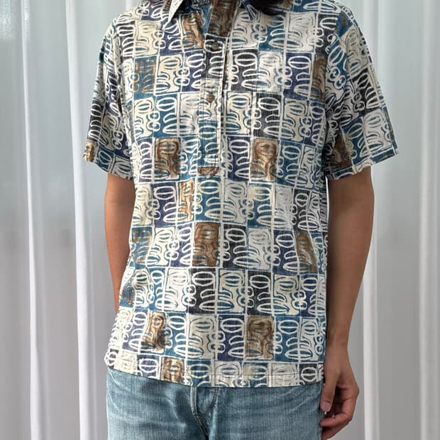 [S]카할라 USA 오리지널 하와이안 하프 셔츠