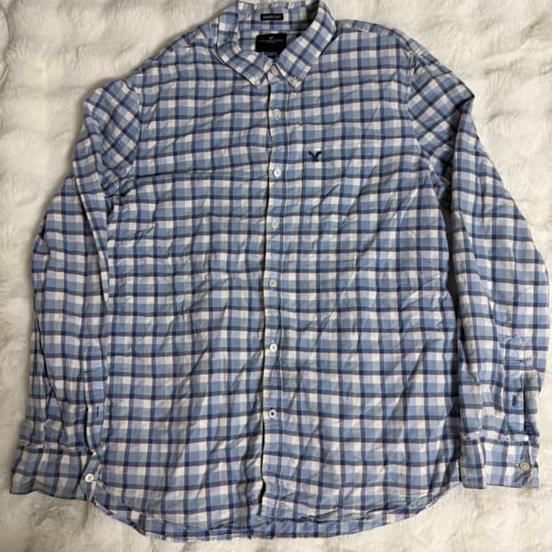 [XXL] 아메리칸 이글 체크 셔츠 블루