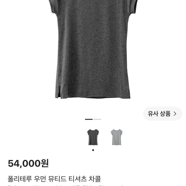 폴리테루 우먼 뮤티드 티셔츠 차콜