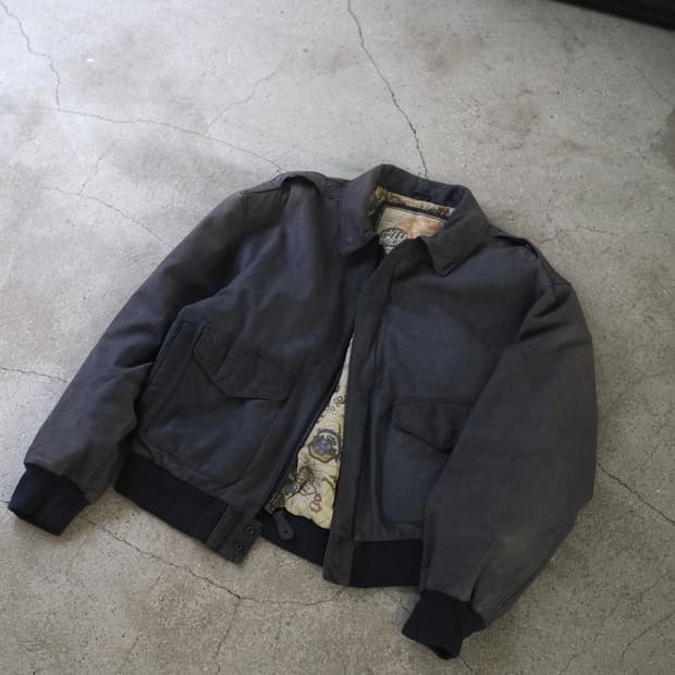 vintage faded leather jacket 