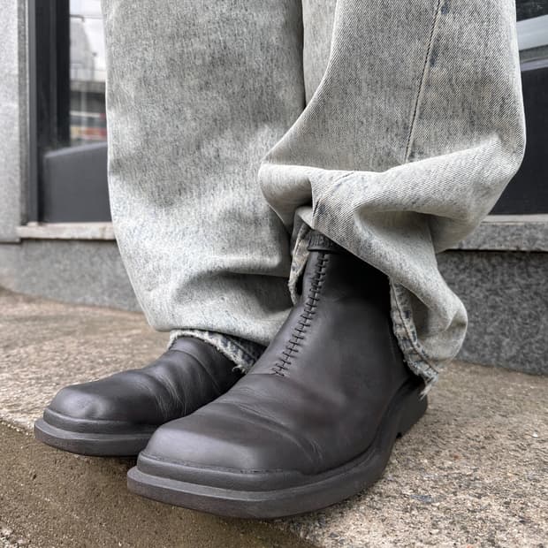 00s 디젤 스퀘어토 가죽 부츠