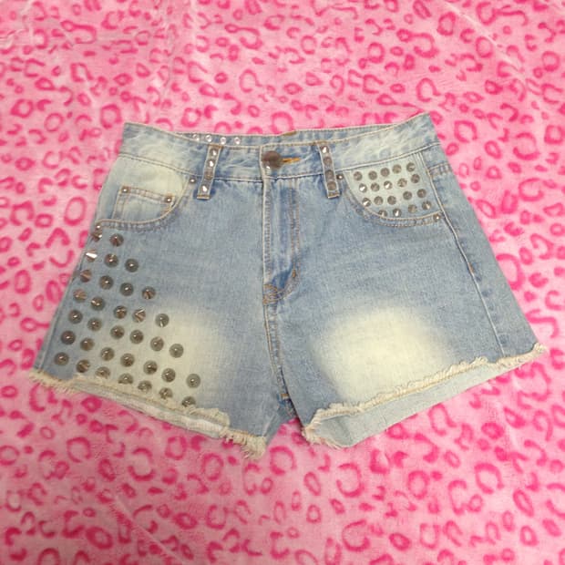 갸루 숏팬츠 숏츠 반바지 찡 스터드 바지 오네갸루 빈티지