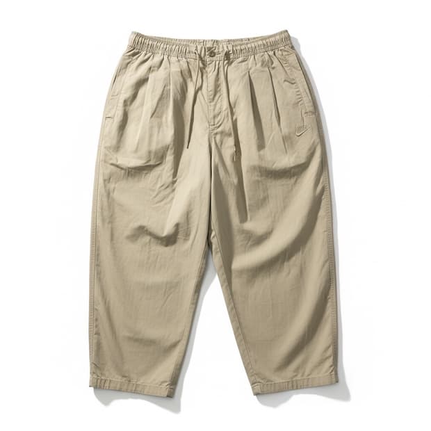 Nike 나이키 베이지색 와이드 핏 밴딩 팬츠 L