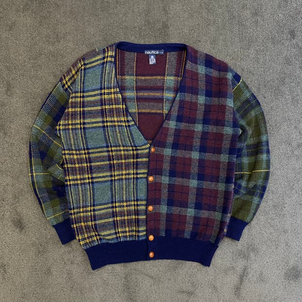 Nautica 체크 가디건 L (빅사이즈)