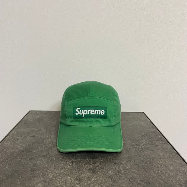 (OS) 슈프림 박스로고 캠프캡 모자 22FW 워시드 그린