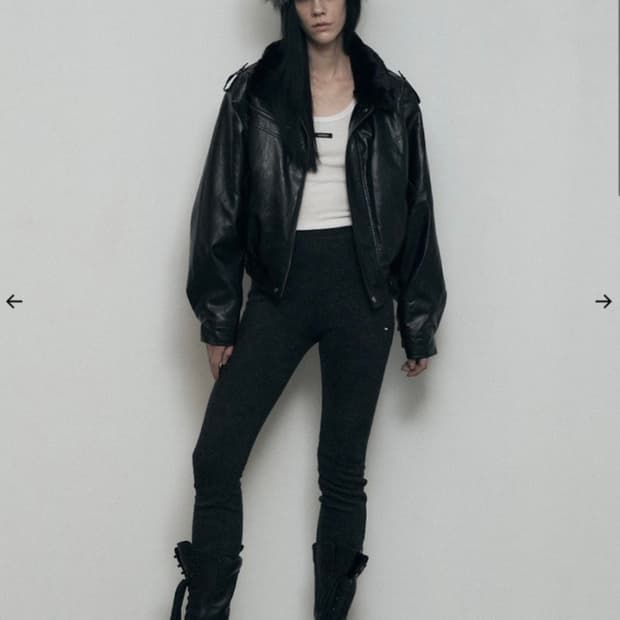 보헤미안서울 레더 퍼블루종 CRINKLED LEATHER FUR BLOU