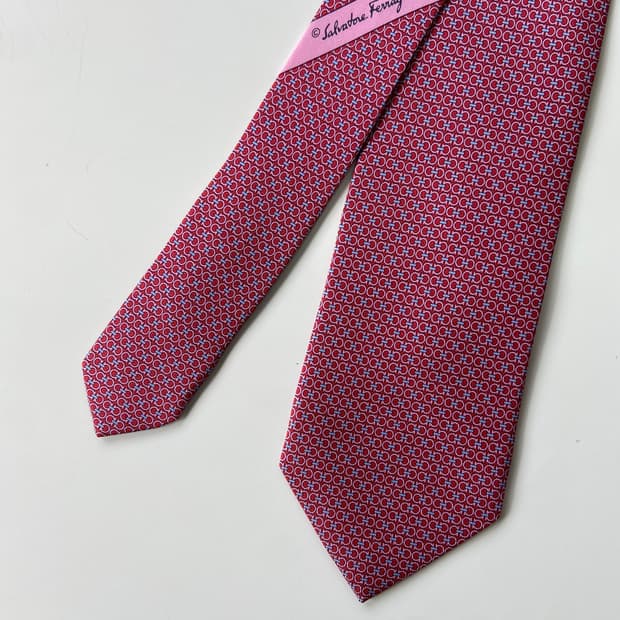 새상품급 페레가모(Ferragamo) 모노그램 명품 정품 넥타이7.8cm