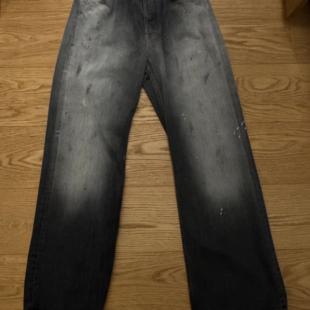 아크네 스튜디오 2021m 루즈핏 데님 트라팔가 바지