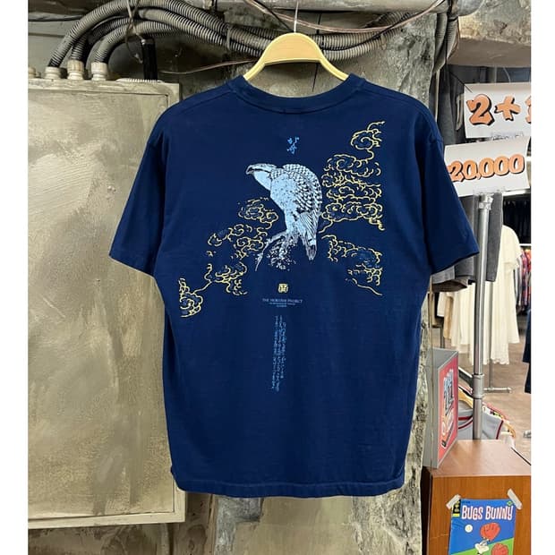 "Eagle And Snow" 호쿠사이 반팔티 블루 L #csz4083