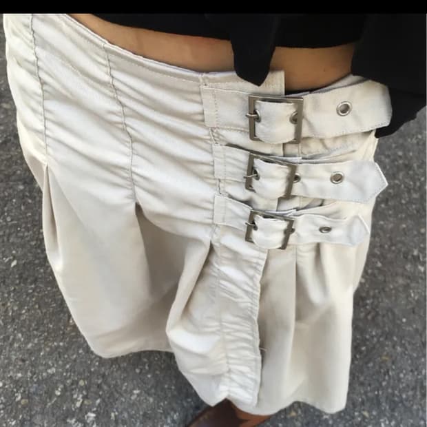 wrap 3 buckle belt skirt 